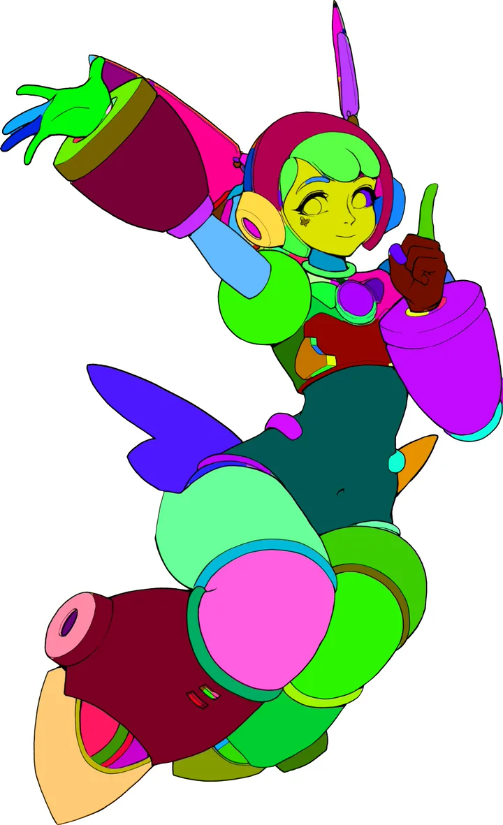 Line art separated into clean flat color regions